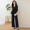 HR WS28339简约时尚纯色OL风西服阔腿裤三件套 商品缩略图2