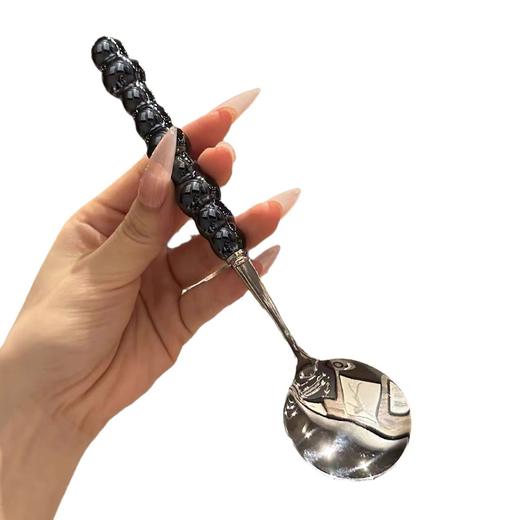 「9.9到手4支！抖音同款」不锈钢刀叉勺餐具 轻奢陶瓷手柄酒店西餐厅牛排刀叉甜品勺餐饮用具 商品图4