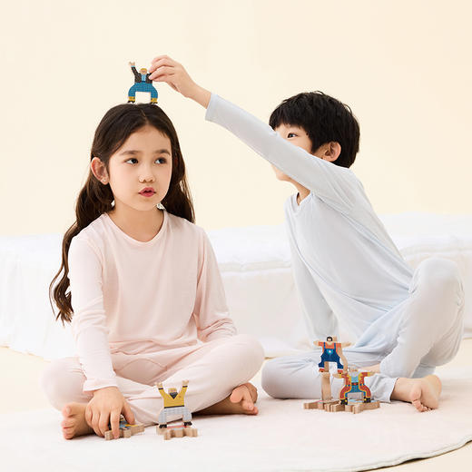 【天生柔软】金三塔100%桑蚕丝舒适透气儿童真丝打底衫长裤保暖内衣  BBY034/BBY025 商品图1