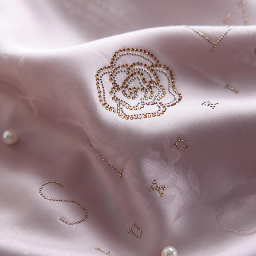 自然醒60支玫瑰情话奥地利天丝提花宽边夏被浪漫轻奢莱赛尔烫钻夏季可水洗薄被四件套TD 商品图7