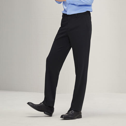 【含桑蚕丝】柒牌西裤男正装2024秋冬厚款抗静电针织弹力直筒长裤	127H71610 商品图1