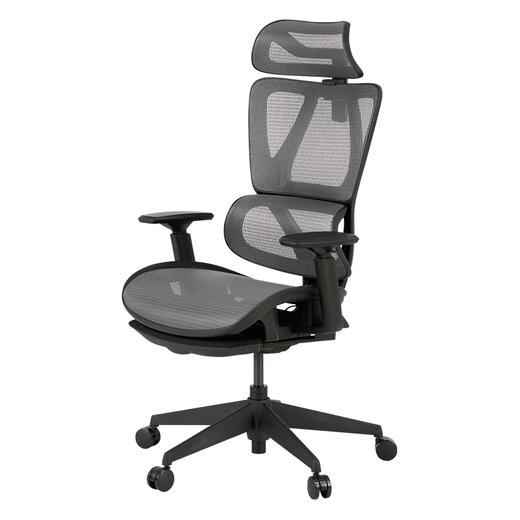 【家具】带脚托工作椅 OC707/OC708 网布/弹簧 灰色/黑色 商品图1