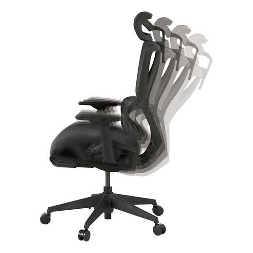 【家具】带脚托工作椅 OC707/OC708 网布/弹簧 灰色/黑色 商品图2