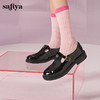 Safiya/索菲娅法式复古T字带玫瑰扣深口粗跟玛丽珍小皮鞋 SFD1112050/SF43112050 商品缩略图0