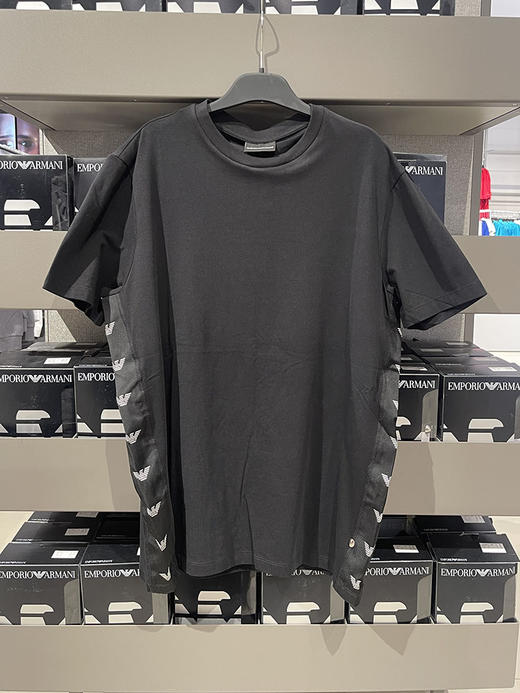 EMPORIO ARMANI/EA7 阿玛尼 男士棉混纺logo串标圆领微弹短袖T恤 商品图0