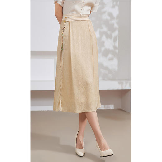 乔万尼真丝半身裙15.5mm提花国风新中式设计半裙EM2D821 商品图2