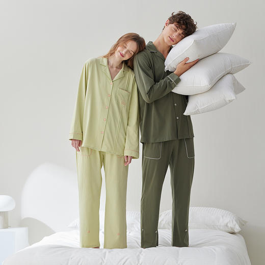 秋款95%棉长袖宽松家居服套装 A-4177芬腾 商品图1