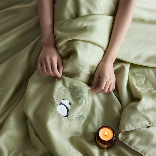 自然醒60支熊有成竹奥地利天丝提花刺绣夏被夏季丝滑凉爽空调被四件套可水洗薄被子TD 商品图3