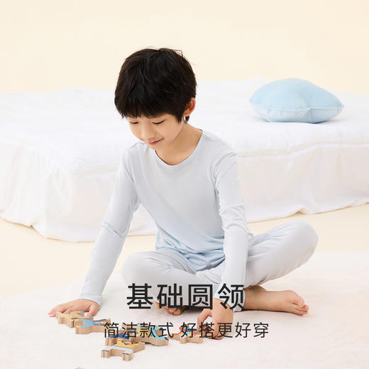 【天生柔软】金三塔100%桑蚕丝舒适透气儿童真丝打底衫长裤保暖内衣  BBY034/BBY025 商品图3