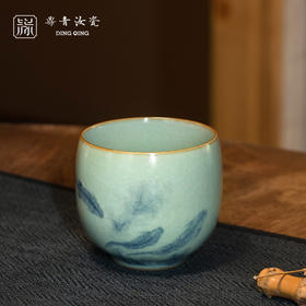 问鼎鼎青青花金钟杯（鱼浪吹香）