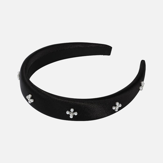 【限时折扣】ANGEL ISLAND 珍珠锆石黑白发箍 简约气质宽边轻奢复古小众优雅发饰 商品图4