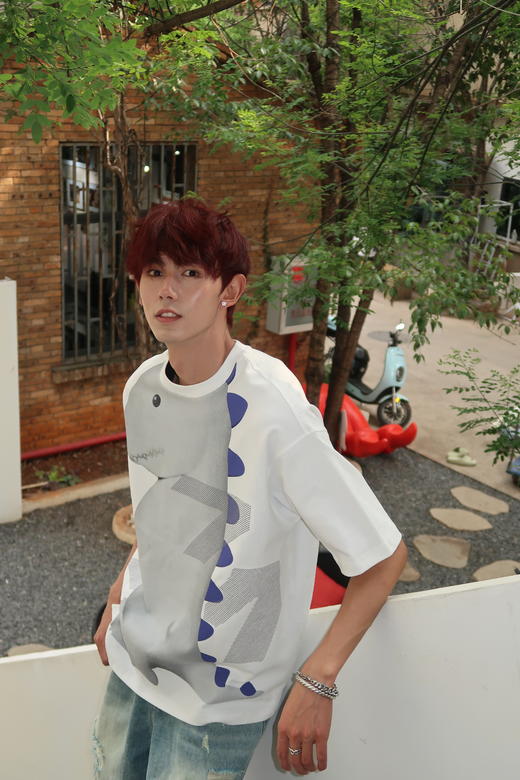 W422512105恐龙印花短袖T恤 商品图6