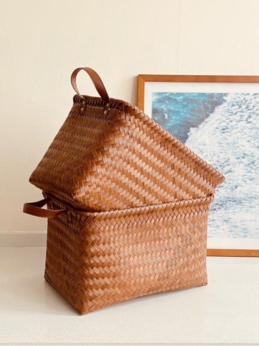 🎐【纯手工仿藤编】出欧美大容量复古编织收纳篮2个装 S5665 商品图3