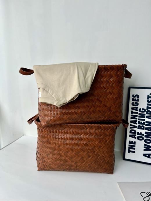 🎐【纯手工仿藤编】出欧美大容量复古编织收纳篮2个装 S5665 商品图2