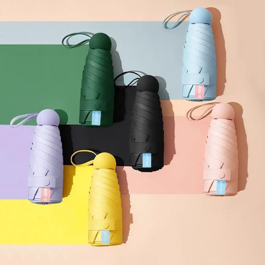 🔥🔥【6K黑胶晴雨两用胶囊伞】✅UPF50+，紫外线阻隔率≥99%🍒 ✅加厚黑漆钢合金伞骨，💕💕抗8级大风 ✅ 商品图0