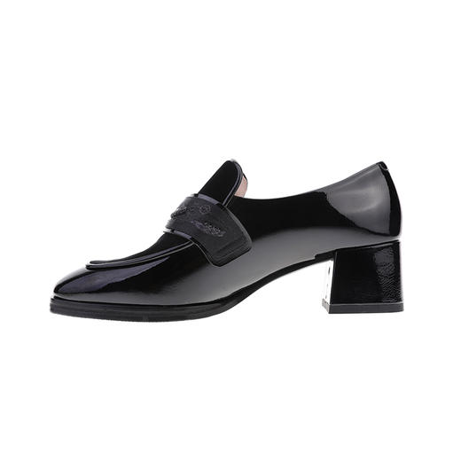 sheme踏地而歌系列漆皮拼接天鹅绒刺绣水晶点缀休闲时尚新中式女士乐福鞋可定制 商品图6