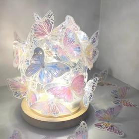 【手工diy炫彩蝴蝶】蝴蝶氛围小夜灯 创意闺蜜材料 情侣纪念日生日礼物 七夕情人节礼物