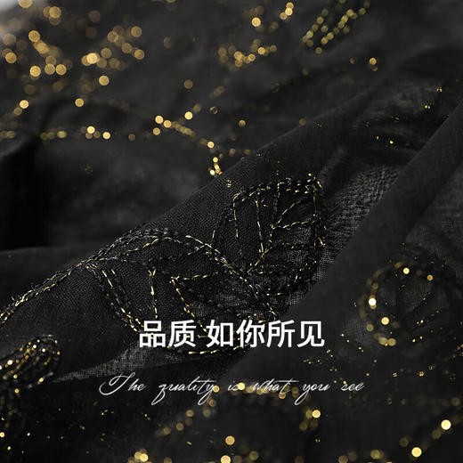 COCOBELLA金葱刺绣肌理感气质衬衫喇叭袖罩衫吊带套装SR3068 商品图4