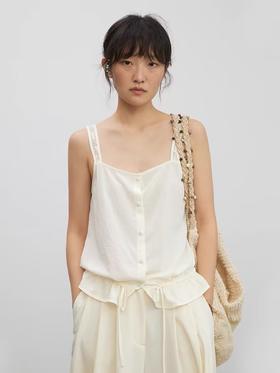 步履不停/4B11192C/短款抽绳收腰性感吊带背心