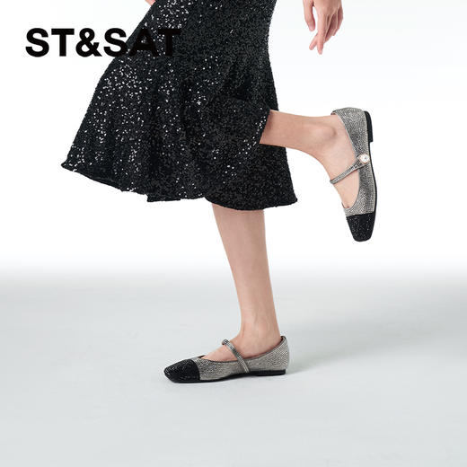 星期六优雅闪钻珍珠一字带玛丽珍SSC3111332 商品图2