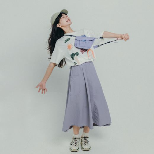 ACMEITEM爱棵米 户外防泼水伞裙大容量口袋半身裙中长裙子女士 商品图0