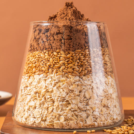 【配料干净吃的放心 品名即全部】网红爆款 五谷新势力 三合一燕麦片亚麻籽可可粉组合餐 帕梅拉晚餐 燕麦杯餐 350g/袋-QQ 商品图3