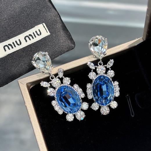 Miumi*u 杨超越同款水滴钻吊小乌龟水晶满钻耳环 商品图5