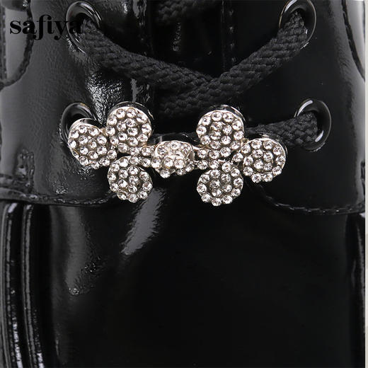 Safiya/索菲娅2024秋英伦风粗跟厚底钻扣两穿系带百搭JK小皮鞋 SF43112128 商品图8