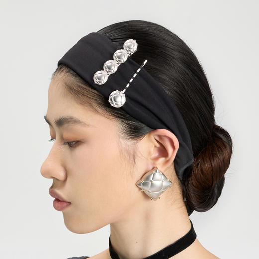 lost in echo2024秋季新款枕头系列银色一字发夹碎发侧边发卡女 商品图1