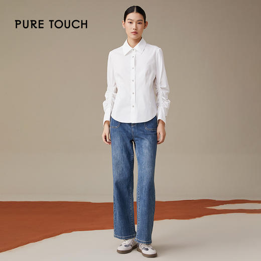 pure touch光学白纯棉设计感衬衫1301243347 商品图1