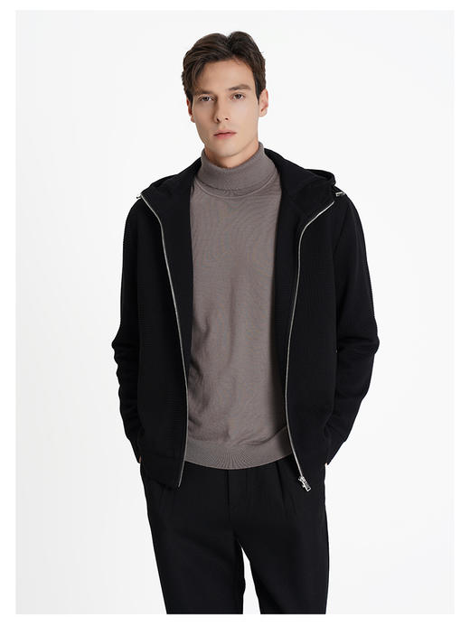 callisto乐行系列黑色棉混纺外套 商品图2