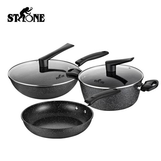 司顿 麦饭石铁锅三件套STH076 商品图0
