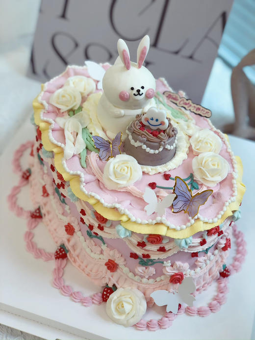 椭圆形兔子奶油蛋糕 下单前请仔细阅读商品详情 商品图1