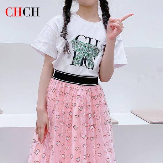 CHCH祈祈设计感清新活力女童纯棉T恤CN1G4B001 商品图3