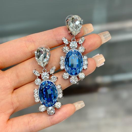 Miumi*u 杨超越同款水滴钻吊小乌龟水晶满钻耳环 商品图6