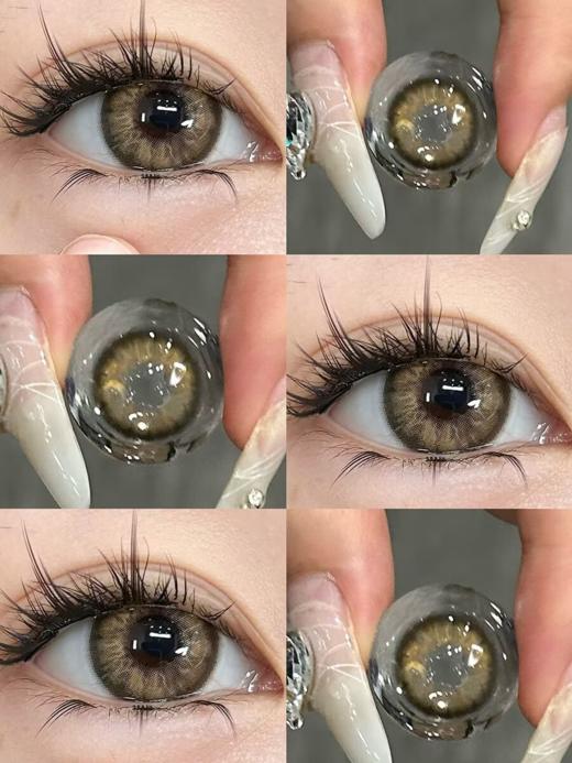 Jellydoll 月抛 泰式琥珀/热带雨林/冰岛极光 14.2mm 黑灰色 拍下即为一副两片 有日抛 商品图1