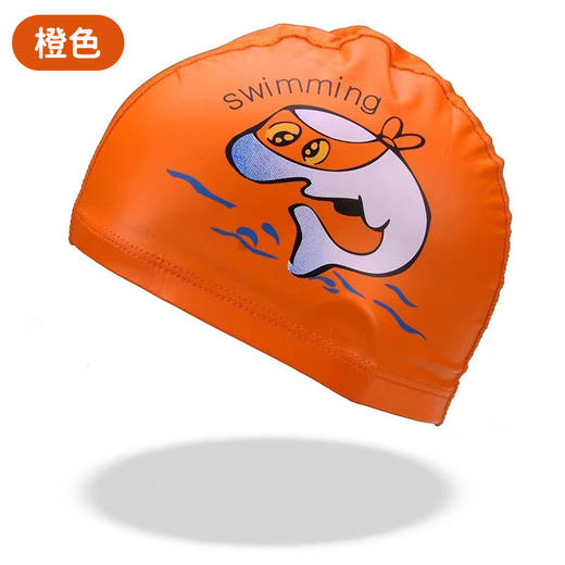 【硅胶防水 舒适不勒】新品儿童泳帽防水不勒头 4-14岁 PU涂层护发 游泳帽 卡通时尚儿童-QQ 商品图6