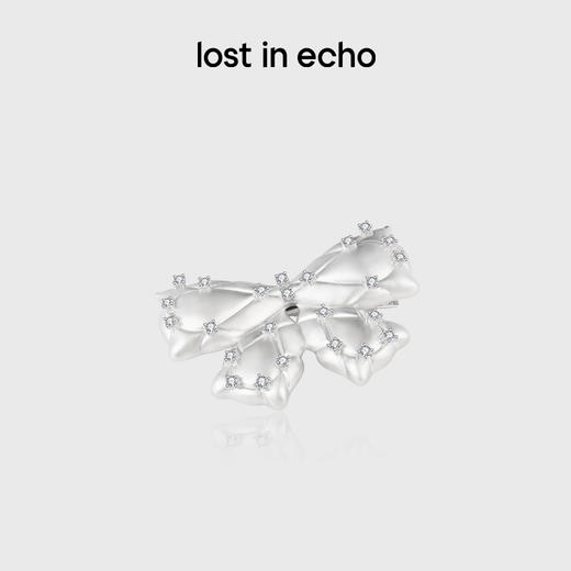 lost in echo2024秋季新款高级银色膨胀蝴蝶结侧边发夹头饰发卡女 商品图0