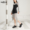 Safiya/索菲娅2024秋英伦风粗跟厚底钻扣两穿系带百搭JK小皮鞋 SF43112128 商品缩略图3