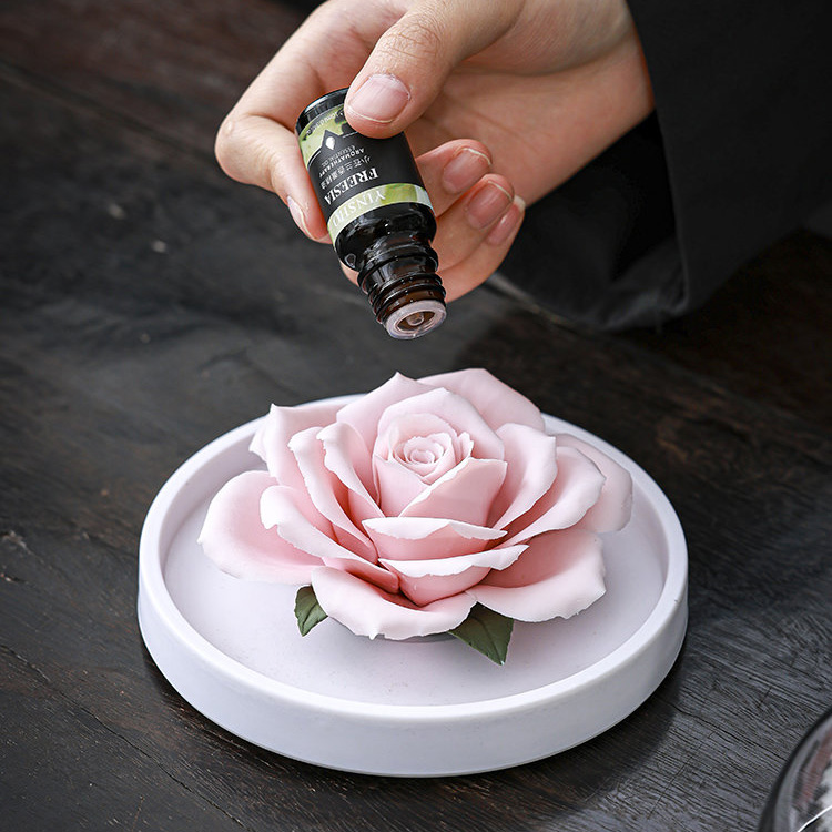 铭记瓷艺 非遗手捏玫瑰瓷花香薰礼盒装 小苍兰/檀香/茉莉 多场景使用 赠伴侣