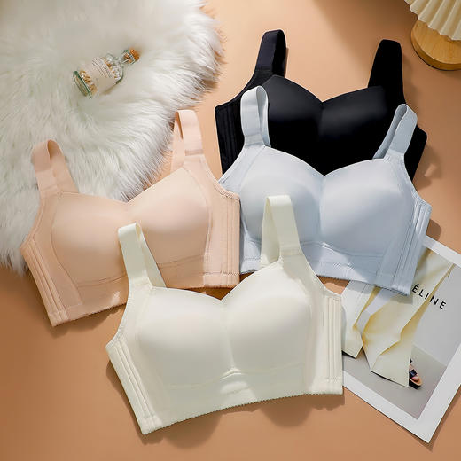 雅黛丽内衣大胸显小夏季薄款文胸收副乳放下垂调整型大码美背胸罩 商品图6