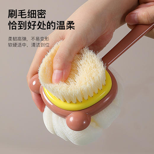 双面洗澡搓背神器浴刷长柄软毛洗澡刷可拆卸搓澡巾强力搓背刷子 商品图2