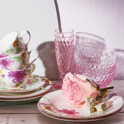 【VilleroyBoch 德国唯宝】进口波士顿系列 高脚杯 红酒杯 香槟杯 水晶玻璃杯 香槟杯 粉色 145ml 商品图3