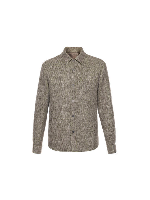 callisto乐行系列卡其色绵羊毛混纺外套 商品图0