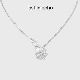 lost in echo2024秋季新款膨胀枕头小众银色吊坠项链锁骨链女饰品
