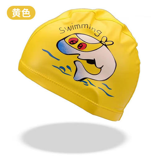 【硅胶防水 舒适不勒】新品儿童泳帽防水不勒头 4-14岁 PU涂层护发 游泳帽 卡通时尚儿童-QQ 商品图9