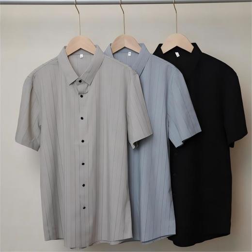 老钱风条纹短袖衬衫 S018022，品质基础款，极简穿搭 商品图3