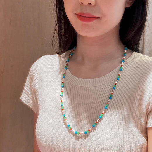 BY EVITA系列 CHIC系列 18K镶松石、珊瑚、玉髓和AKOYA 项链/手链 商品图1