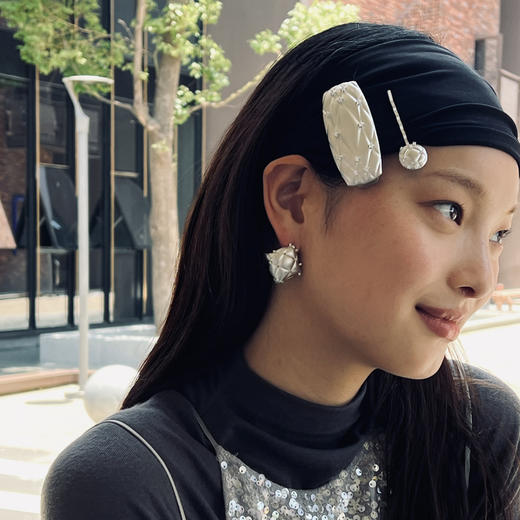 lost in echo2024秋季新款枕头系列银色一字发夹碎发侧边发卡女 商品图2