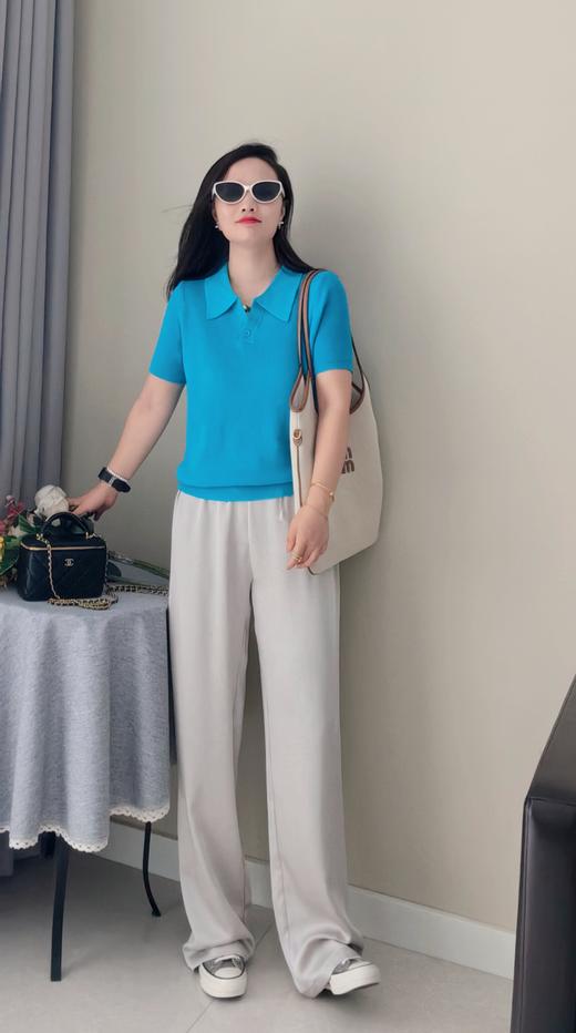 爱琴海蓝色💎显白到发光POLO领亚麻衫 商品图9